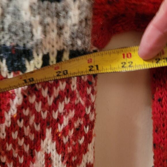 Vintage Red Speckled Knit Wool Turtle Neck Sweater Size L Nordic GrandmaCore - Picture 7 of 7